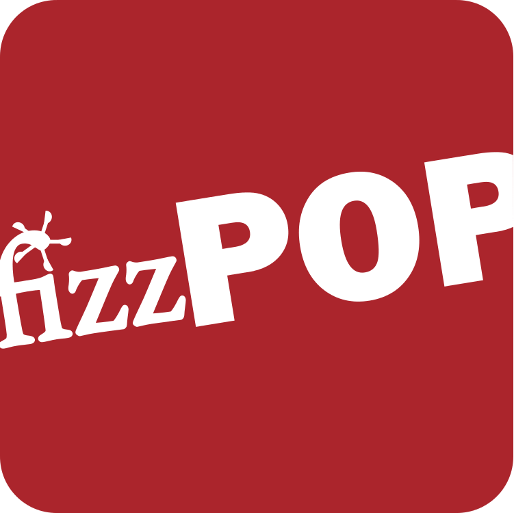 The animated logo of fizzpop with a little spinner attached to the letter f